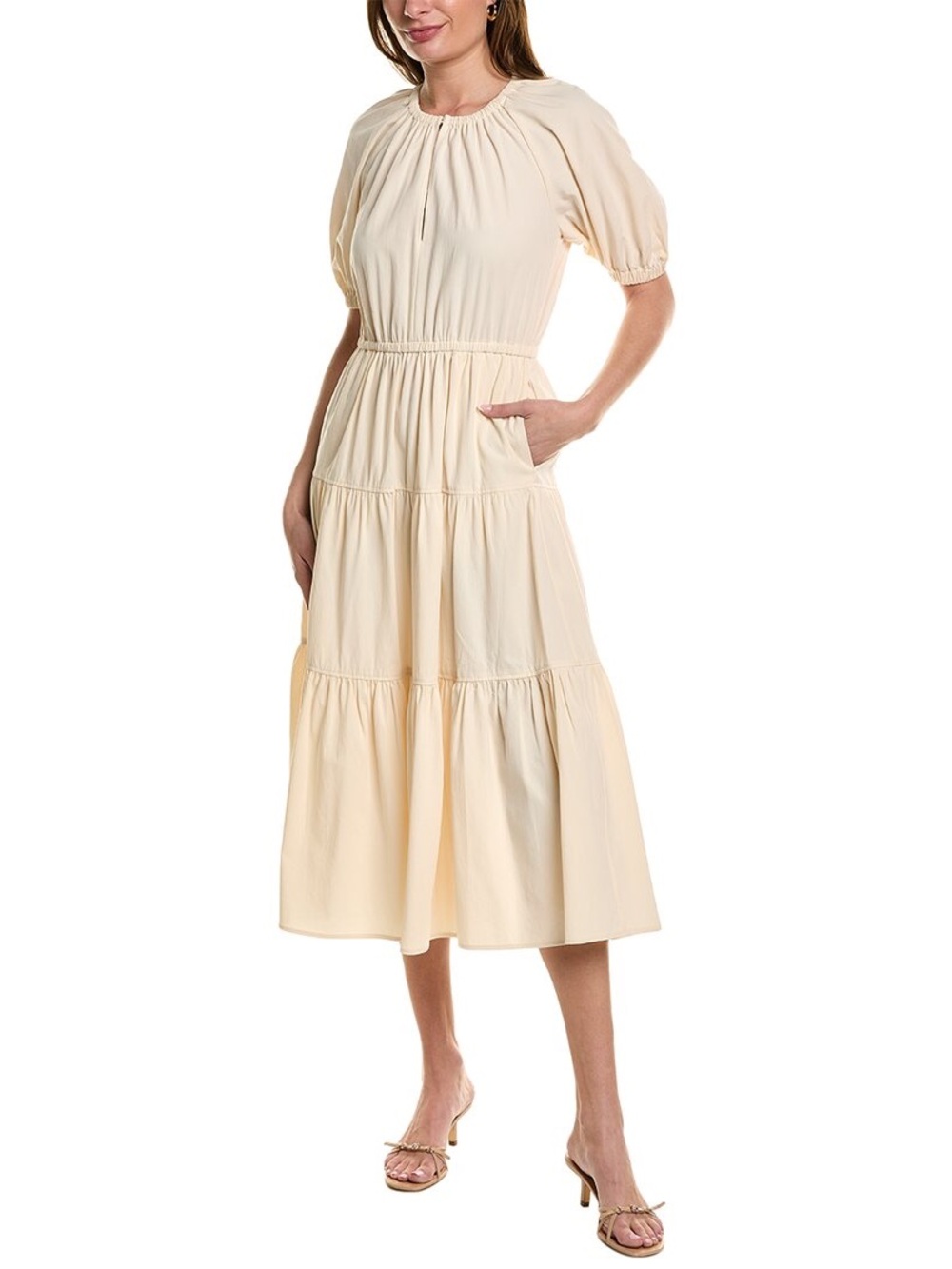 NWT A.L.C Maxi Mischa Cotton Dress in Natural - Size 6 - Summer Spring Flowy